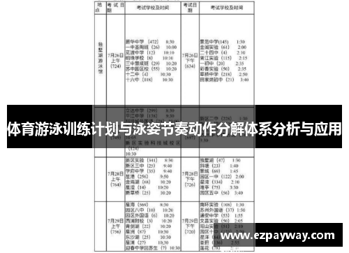 体育游泳训练计划与泳姿节奏动作分解体系分析与应用