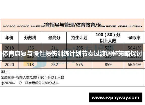 体育康复与慢性损伤训练计划节奏过渡调整策略探讨